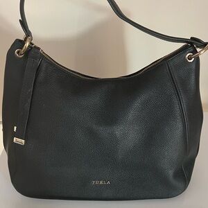 Furla Elegant Black Hobo Bag